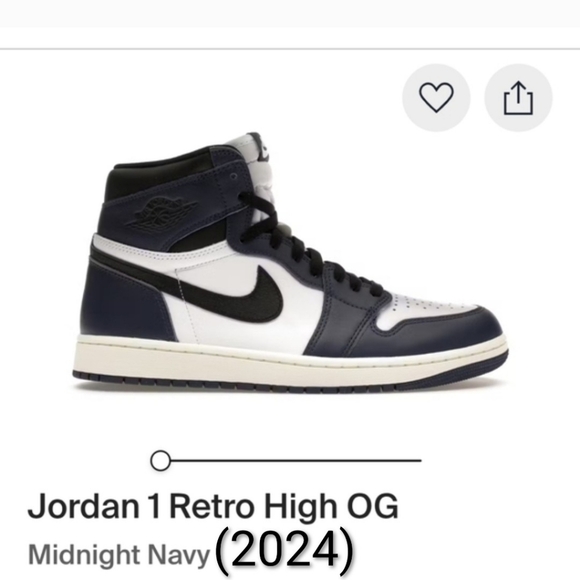 Jordan Other - Jordan 1 Retro High OG Midnight Navy and White Sneakers SZ 6.5Y Womens SZ 8 NWT
